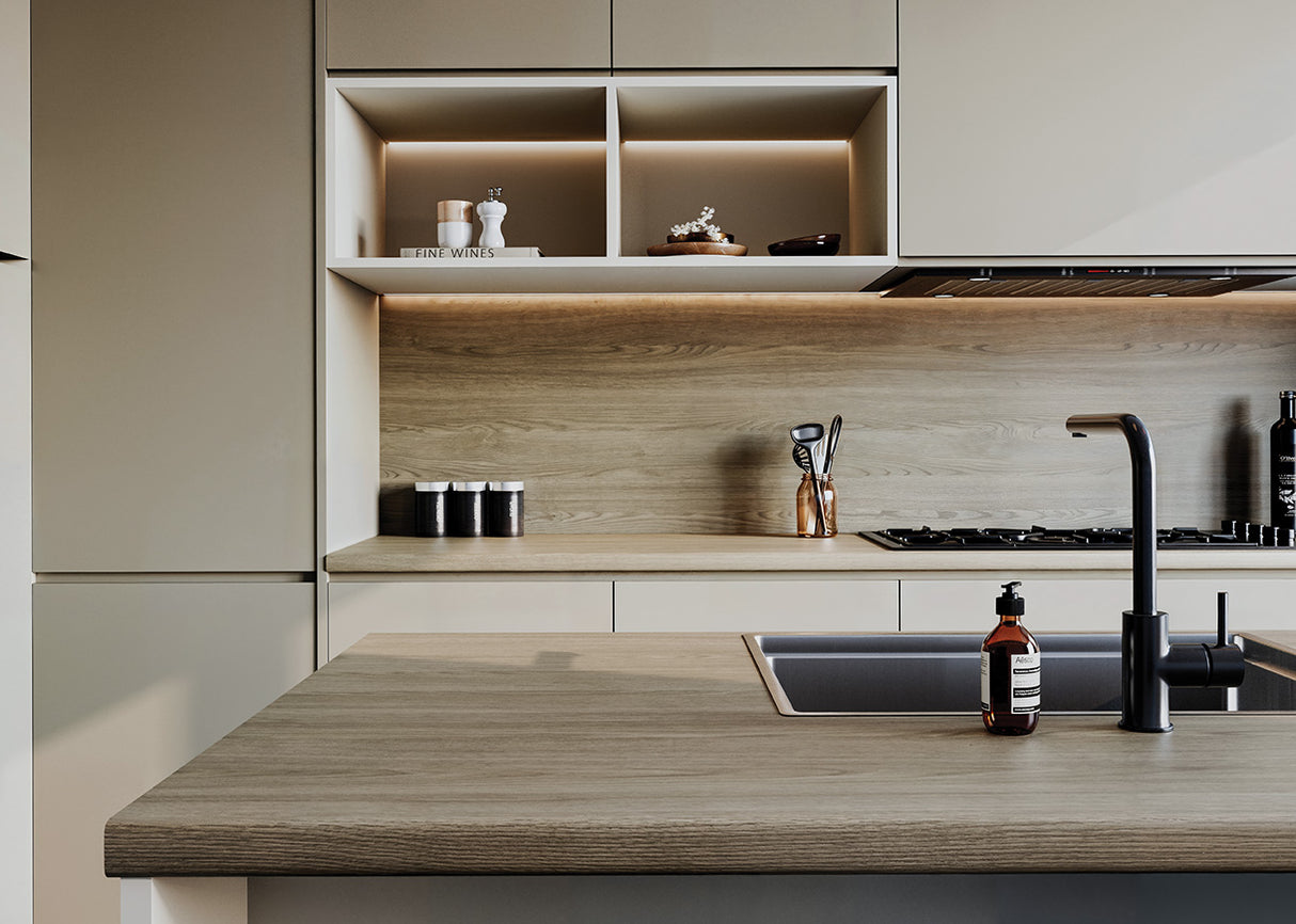 LamTop 5851 Wooded Ashen Laminate Kitchen Worktop - Essence Finish