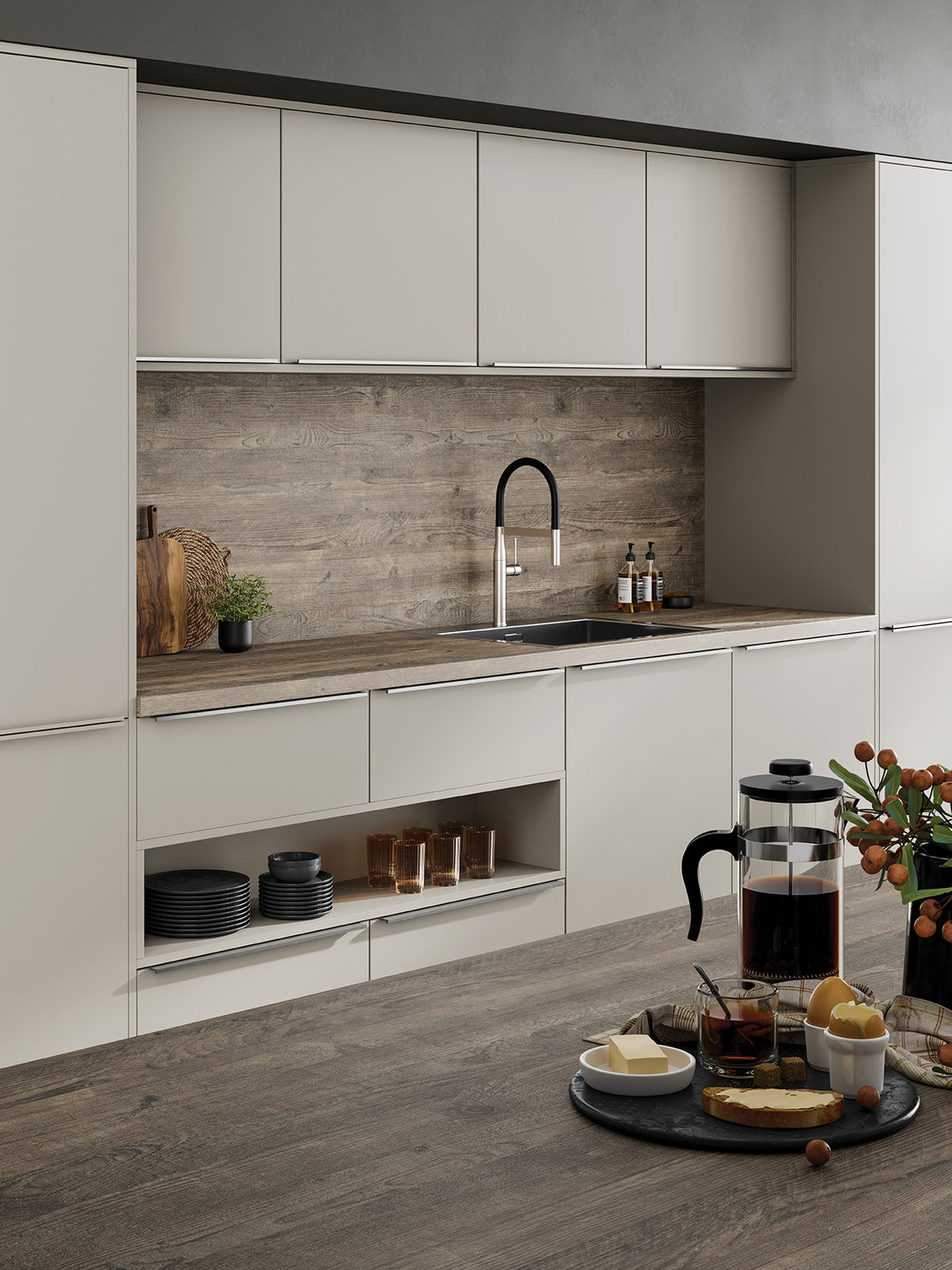 LamTop 8379 Rustic Ravine Laminate Kitchen Worktops - Lumber Finish