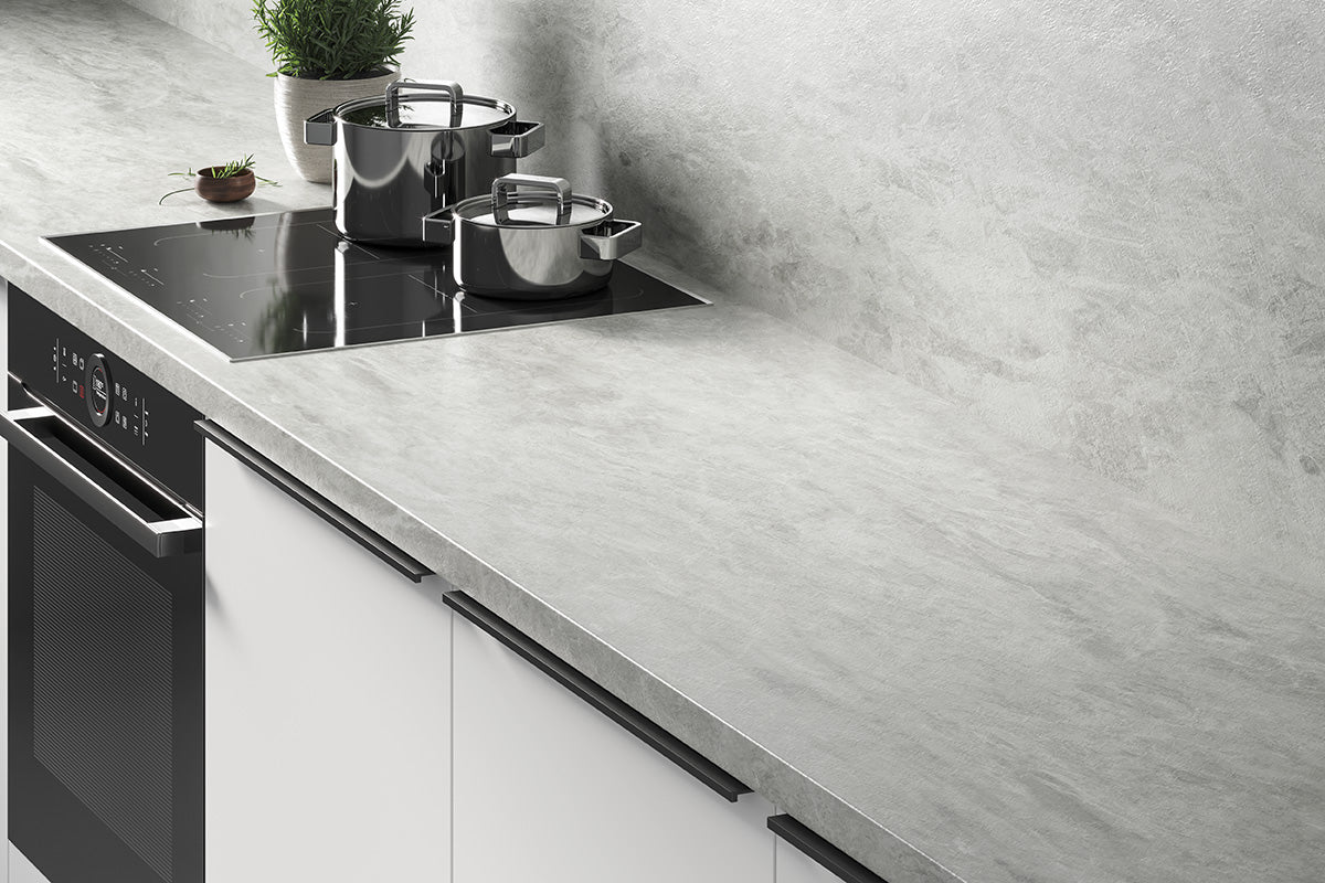 LamTop 9306 White Marble Elegance Laminate Kitchen Worktop - Ardesia Finish