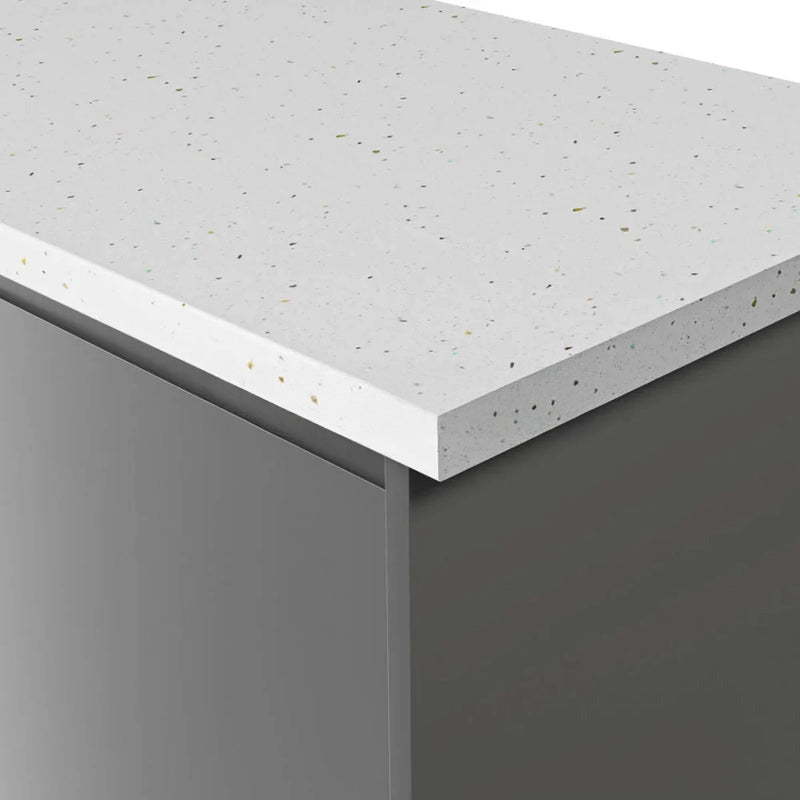 Formica Originals PP7680 Platinum White 22mm Square Edge Laminate Kitchen Worktops - Platinum Etchings Finish- Free Sample