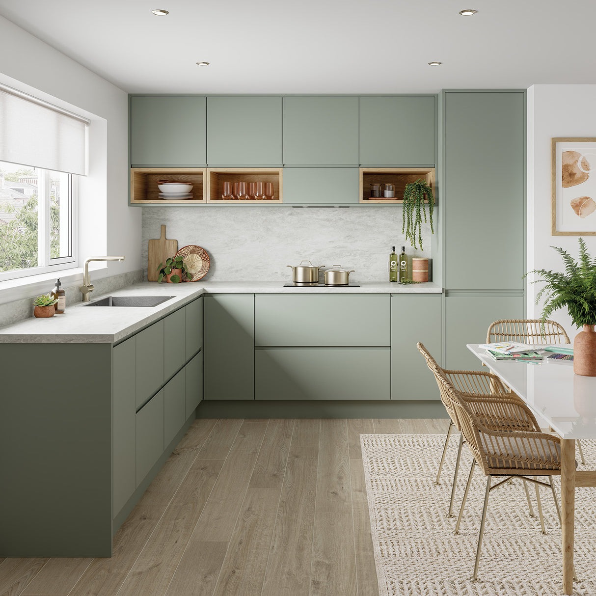 LamTop 9306 White Marble Elegance Laminate Kitchen Worktop - Ardesia Finish